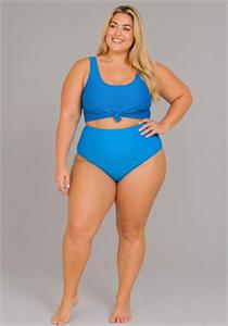 Knotted Front Swim Top Blue